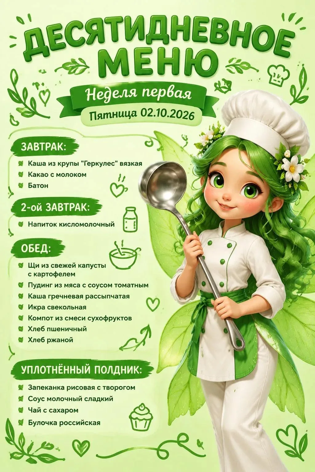 🌟🍽️ Меню нашего детского сада! 🍽️🌟