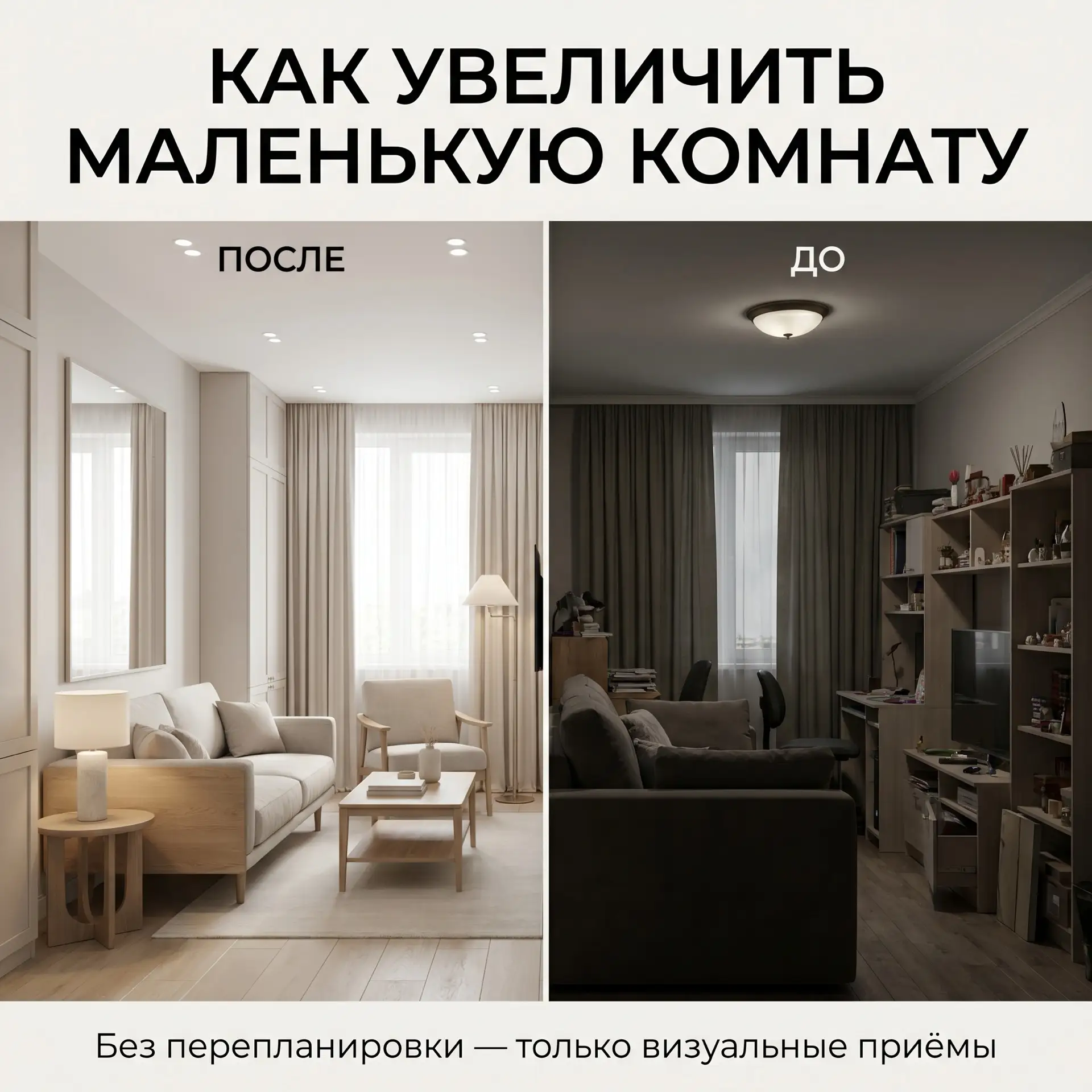Маленькая комната давит? Увеличьте её визуально без перепланировки  Часто комната кажется тесной не 