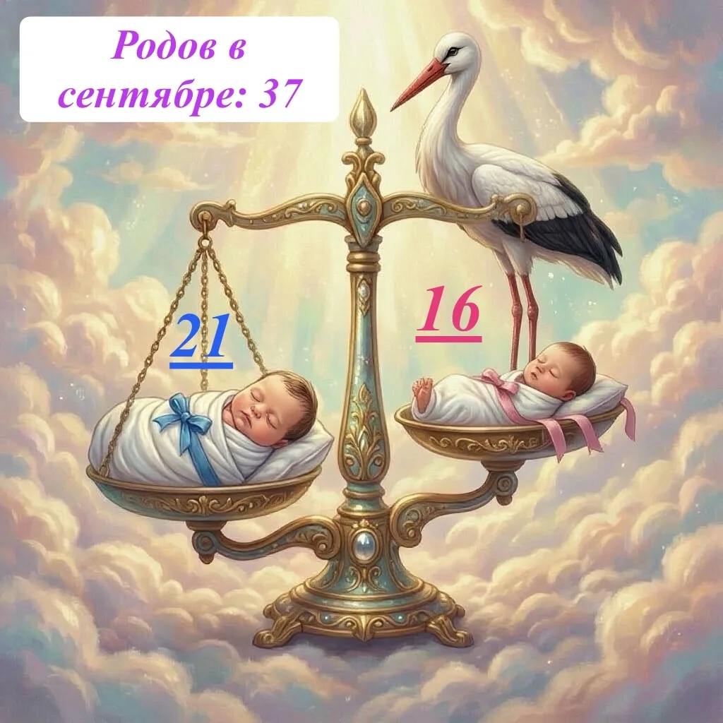 ✨ Цифра месяца: в сентябре в борском роддоме прошли 37 родов! 21 сыночков и 16 лапочек-...