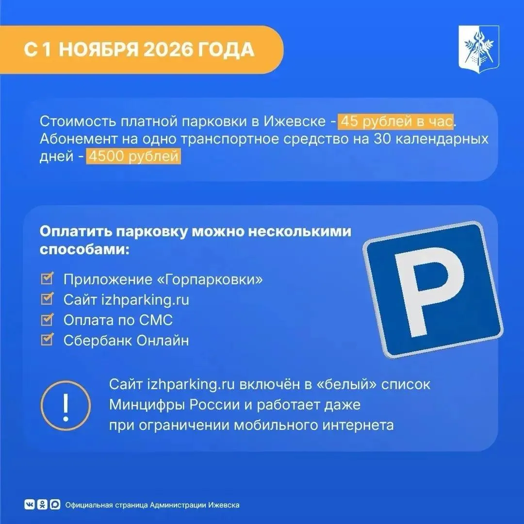 🚗 Платная парковка в Ижевске: что изменится