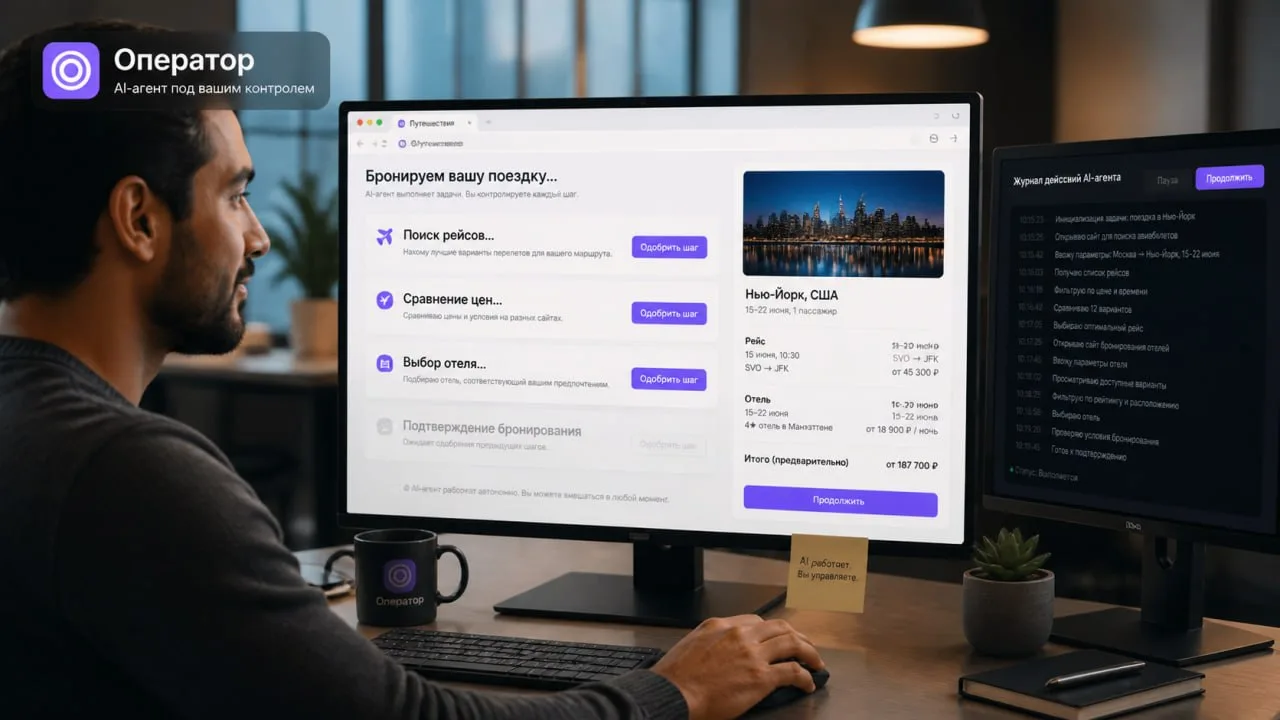 ✅ OpenAI представила Operator: ИИ‑агент, который выполняет действия в интерфейсах