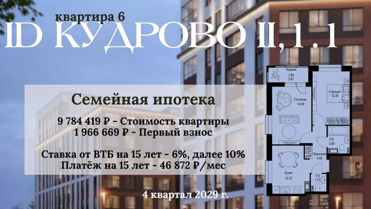 Семейная ипотека под ставку 6%