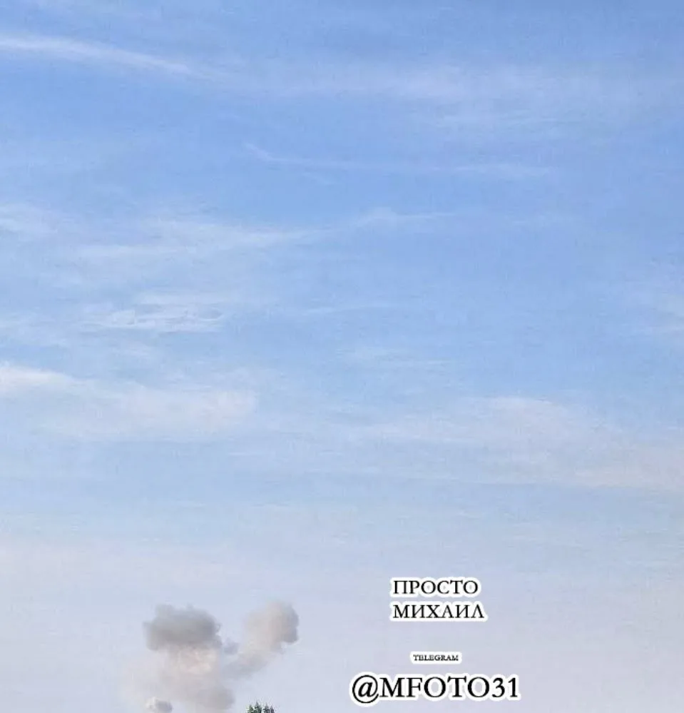 Над белгородским районом после ракетной опасности поднимается столб дыма