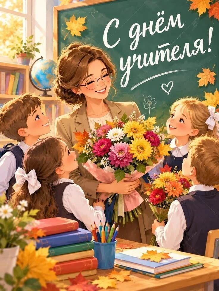 🎊  Дорогие учителя, уважаемые преподаватели и студенты — С Днём Учителя! 🌺