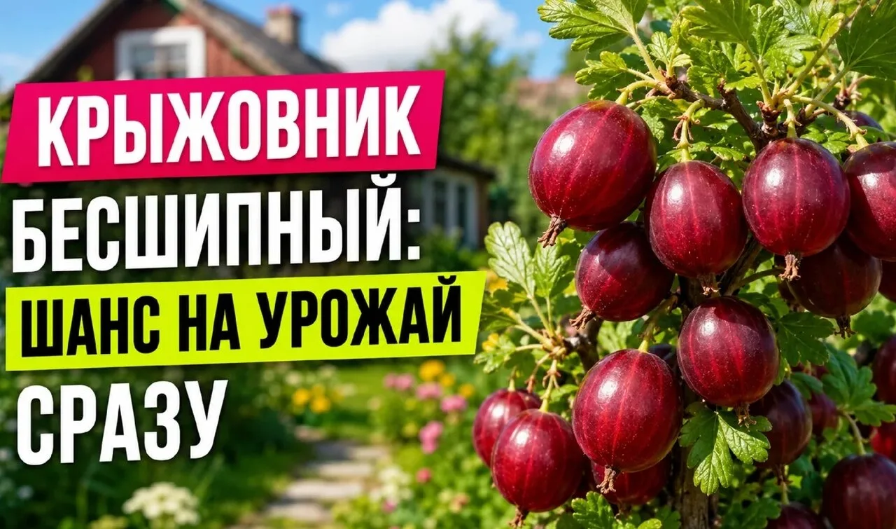 🌱 Получить ягоды с бесшипного крыжовника в первый же год — реально, если знать пару важных моментов