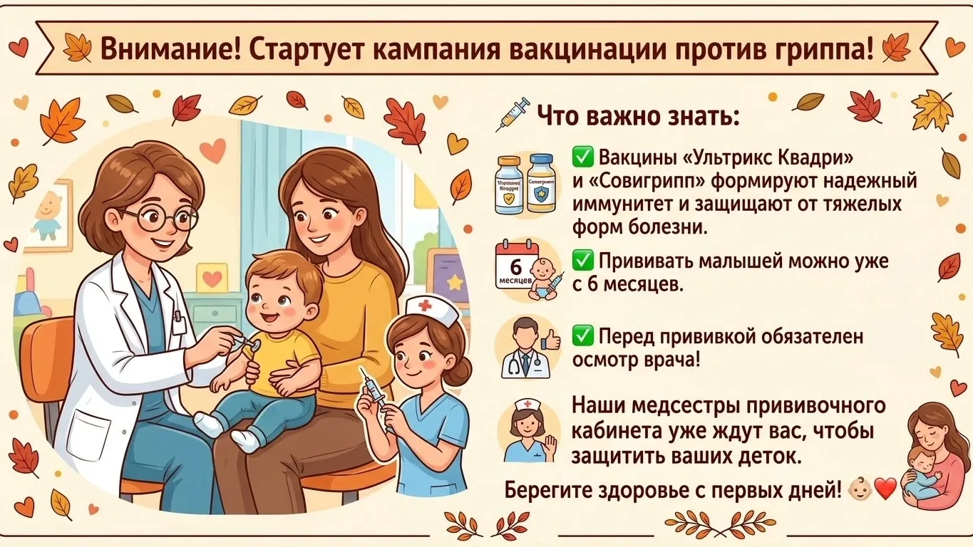 В прививочные кабинеты детских поликлиник поступила четырехвалентная неживая вакцина «У...