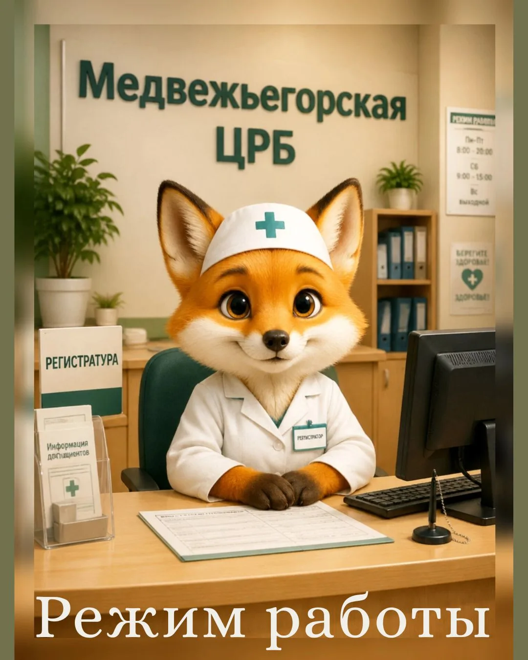 🕛 Режим работы ГБУЗ «Медвежьегорская ЦРБ» в выходные и праздничные дни, листайте фото 👉