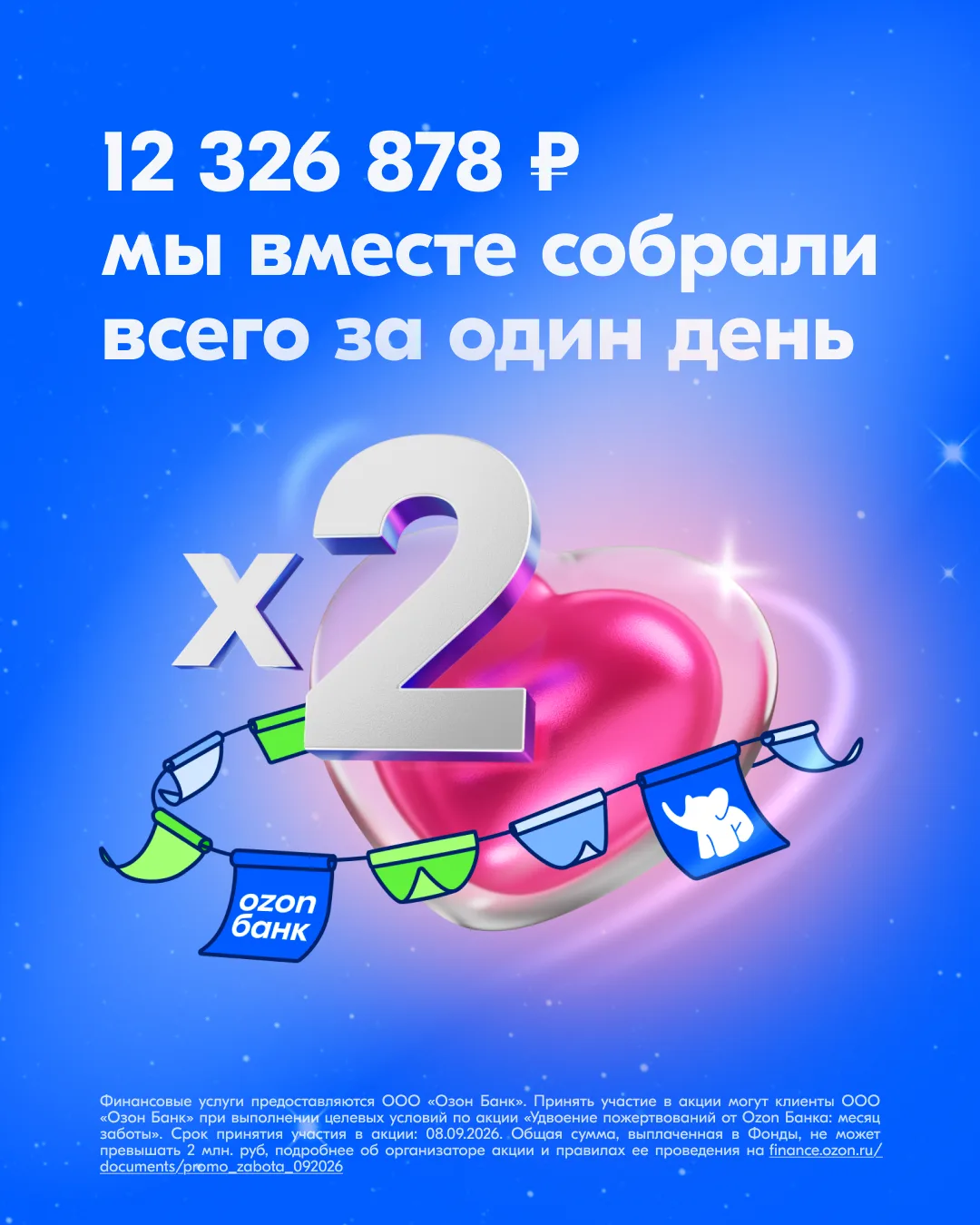 Вместе мы отправили в фонды 12 326 878 рублей
