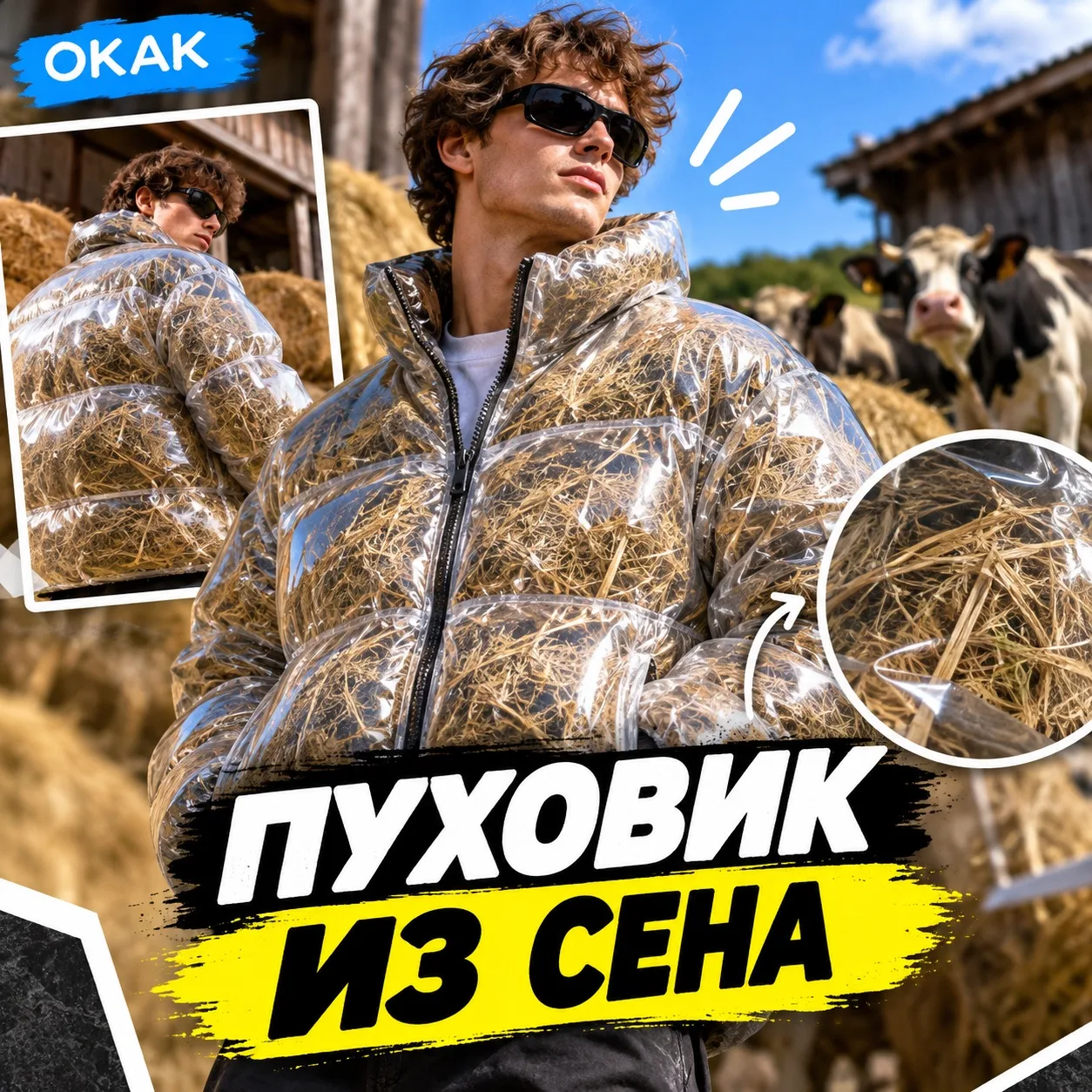 🌾 ПУХОВИК ИЗ СЕНА — белорусский дизайнер решил, что обычного пуха было слишком мало.