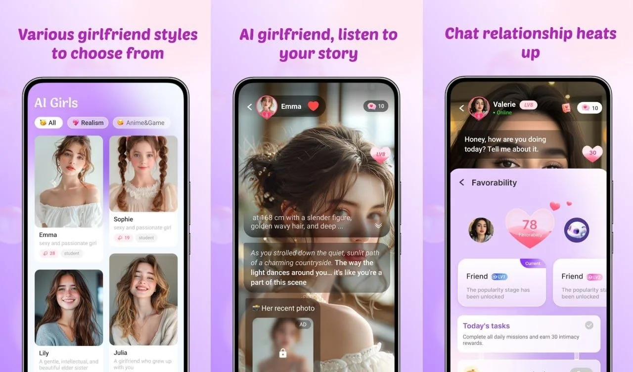 Sweet AI — приложение с виртуальными персонажами на основе искусственного интеллекта. П...