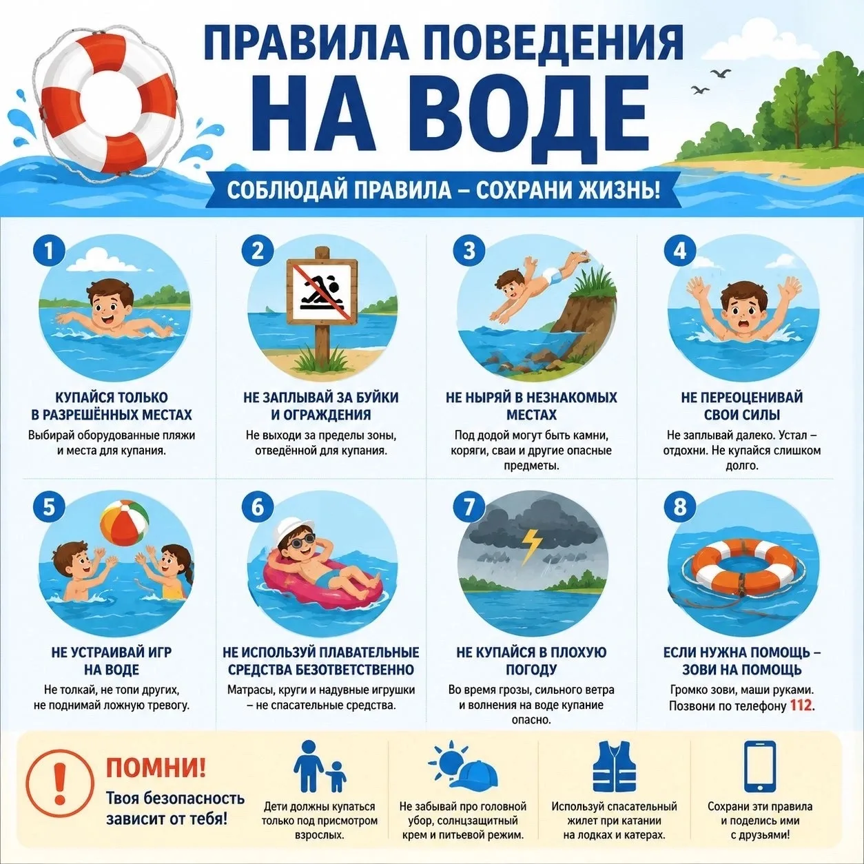💦 Правила поведения на воде: безопасность и здоровье

Отдых на воде — это прекрасный способ провест
