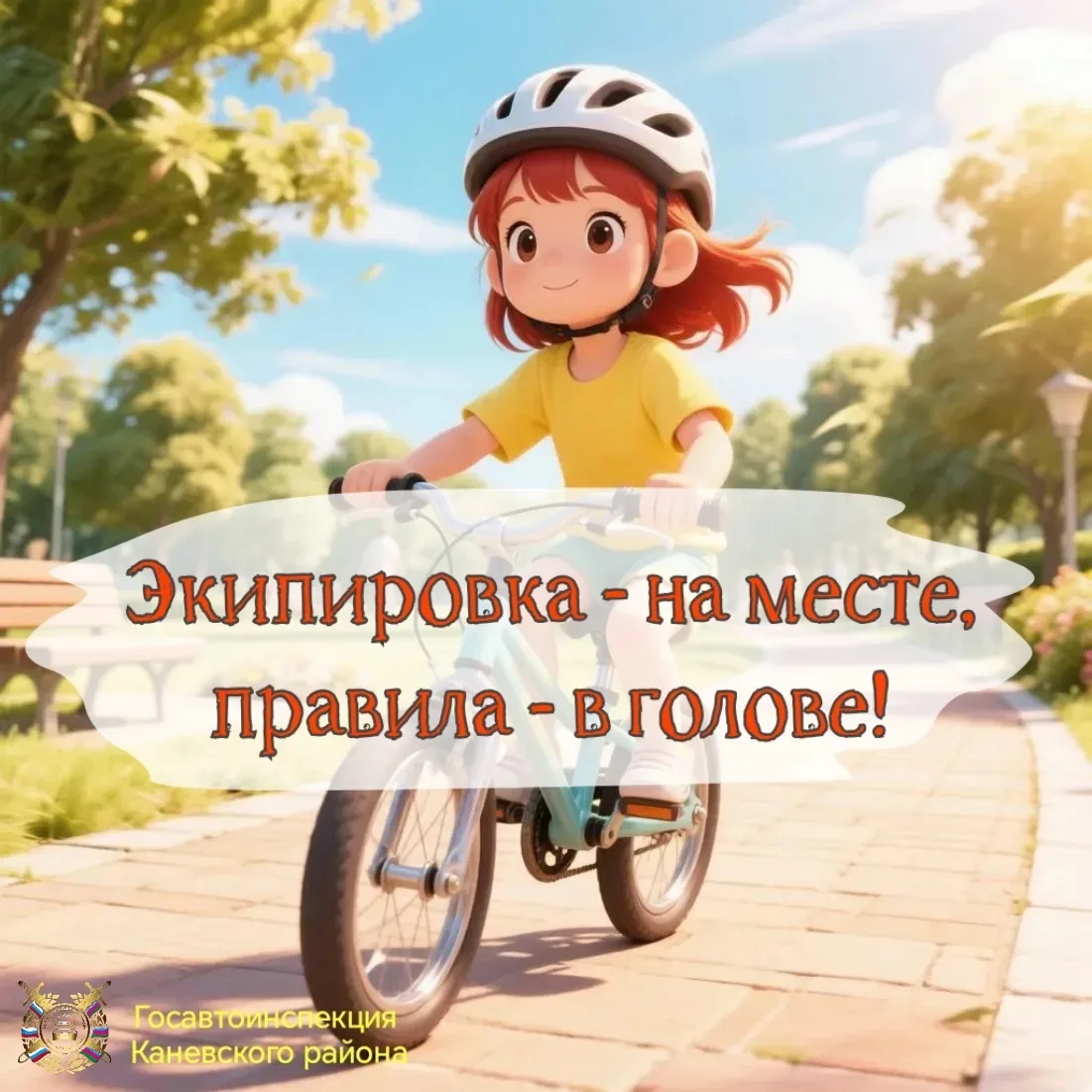 Велосипед — это транспорт! 

🛑 Дети до 7 лет могут кататься только по тротуарам, пешеходным и велоп