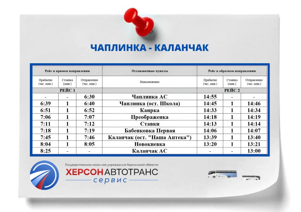 📍№ 506 ЧАПЛИНКА - КАЛАНЧАК