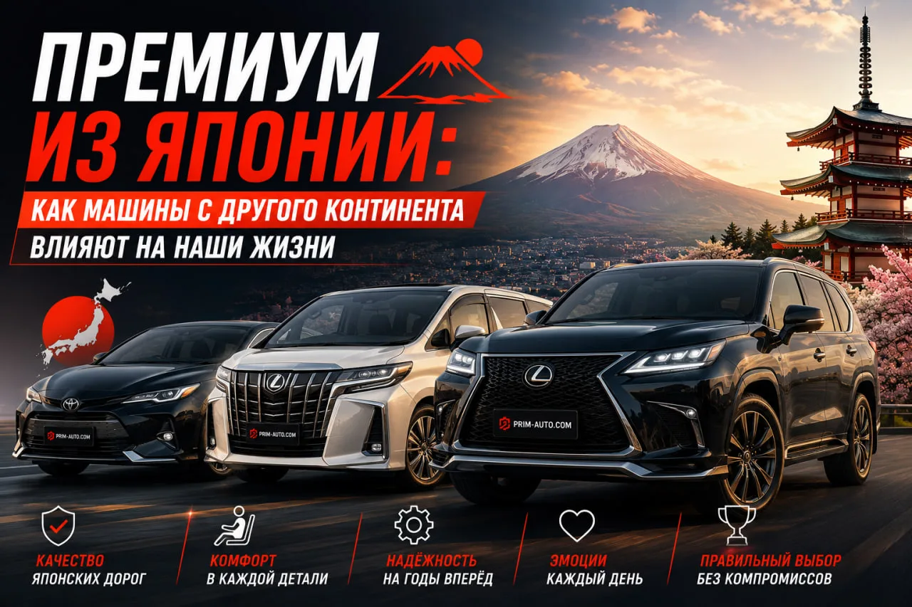 🔺 ПРЕМИУМ ИЗ ЯПОНИИ: КАК МАШИНЫ С ДРУГОГО КОНТИНЕНТА ВЛИЯЮТ НА НАШИ ЖИЗНИ 🔺

Привозя автомобиль из