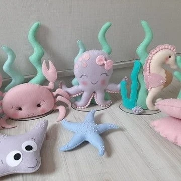 Фетровые игрушки в морском стиле