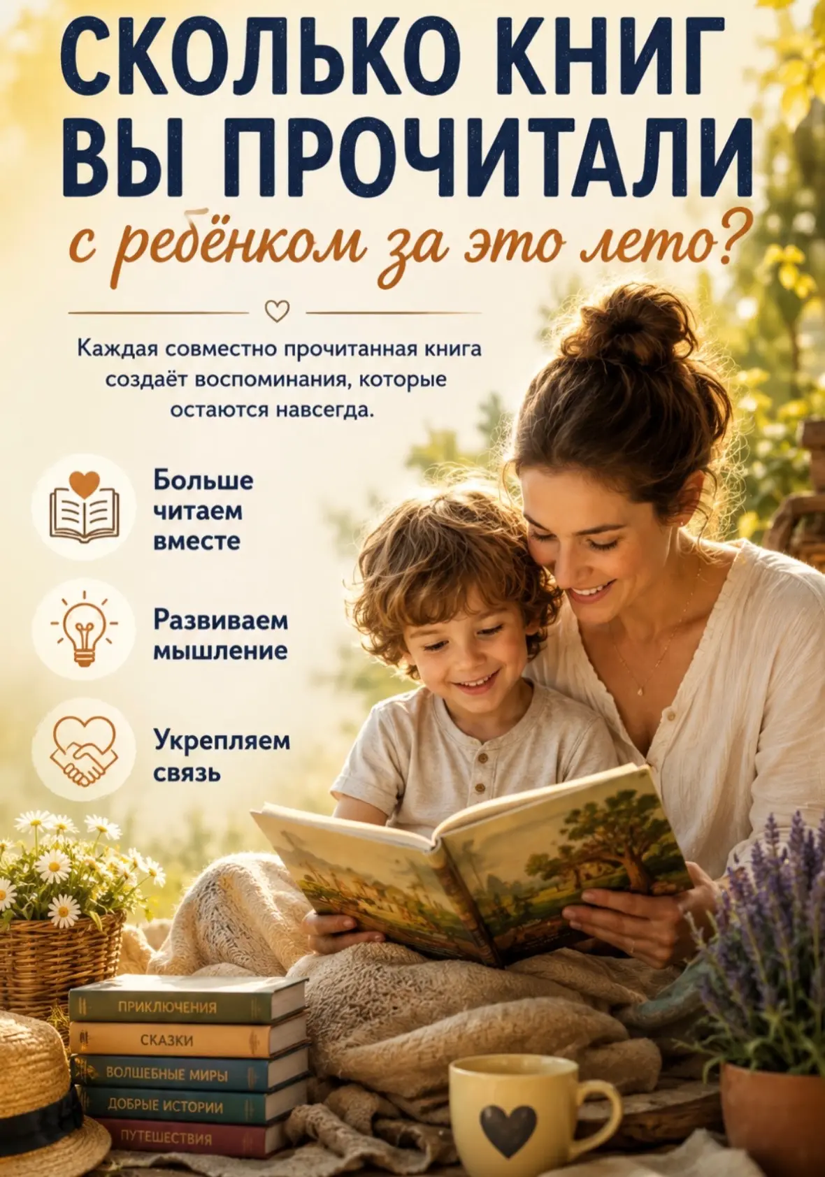 📚Лето с книгой

Лето — это не только прогулки, игры и путешествия, но и уютные вечера с любимой кни