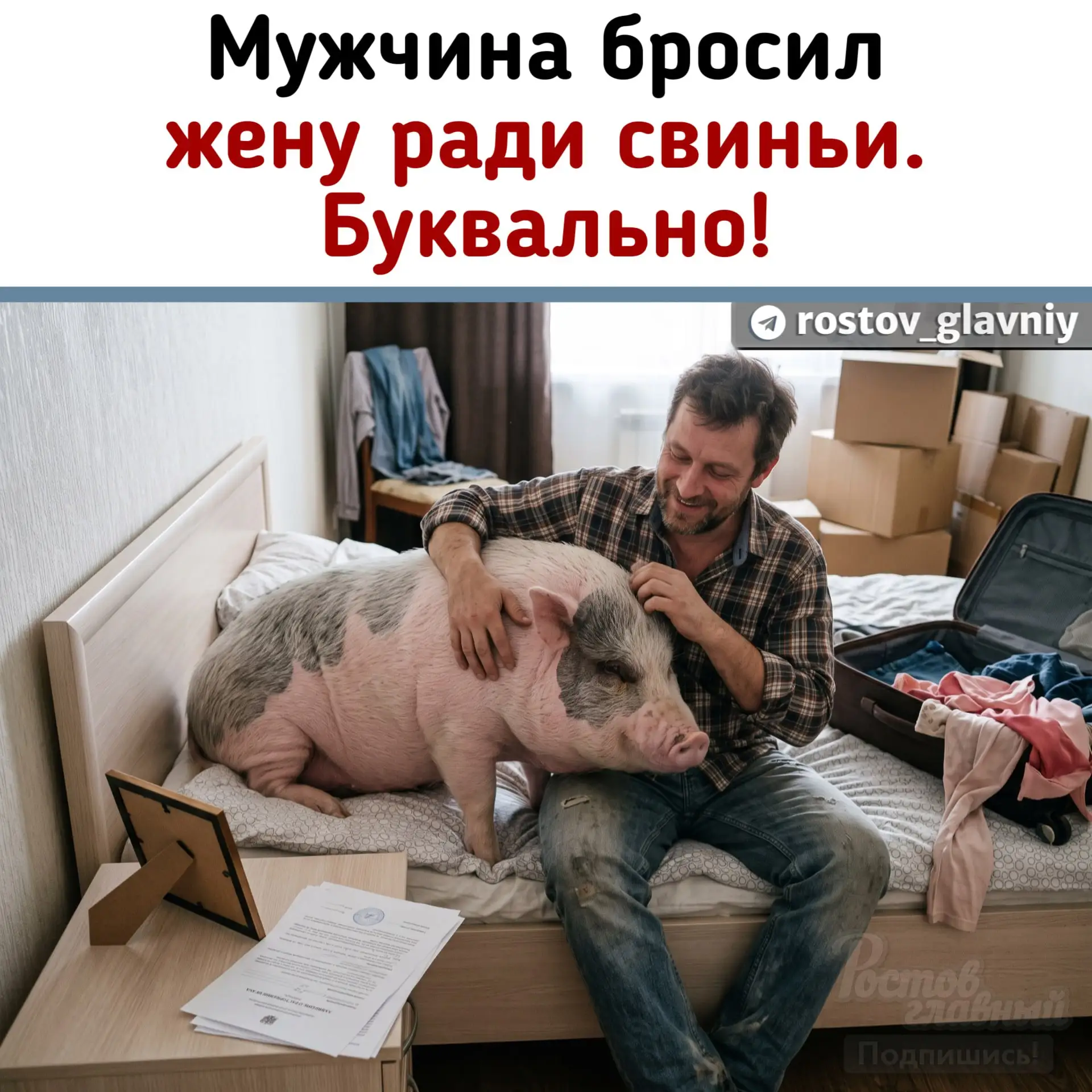 🐖 Мужчина бросил жену ради свиньи. Буквально!