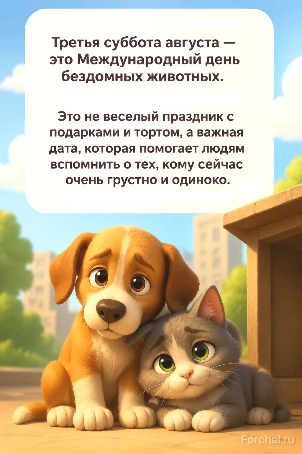 Третья суббота августа — это Международный день бездомных животных. В 2026 году он выпа...