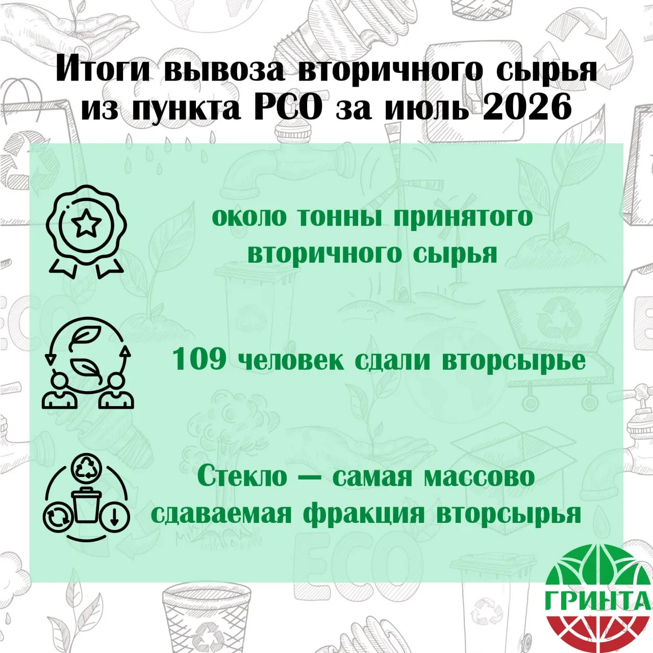 ♻️ Около тонны вторсырья собрали в июле!