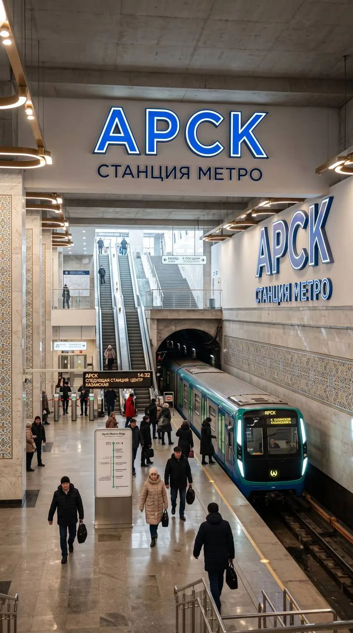 🚇 Нейросеть представила, как могла бы выглядеть станция метро в нашем городе.