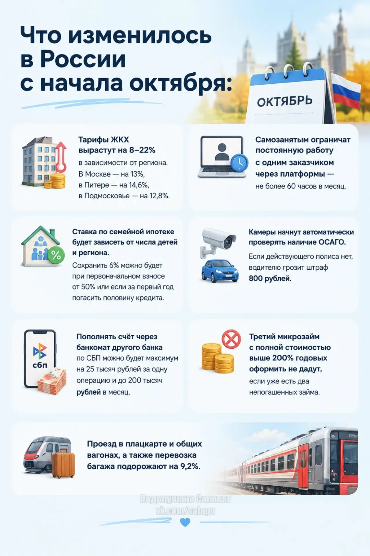 Что измелось в России с 1 октября?