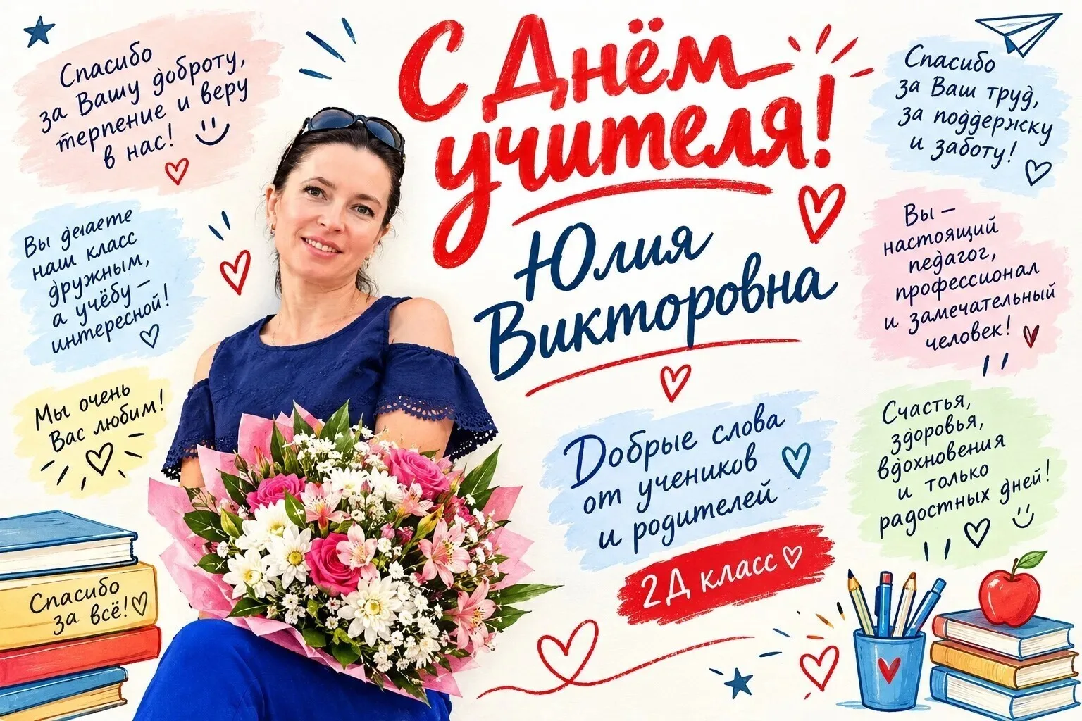 Родители и ученики 2 «Д» класса школы № 9 с огромной благодарностью и теплом поздравляю...