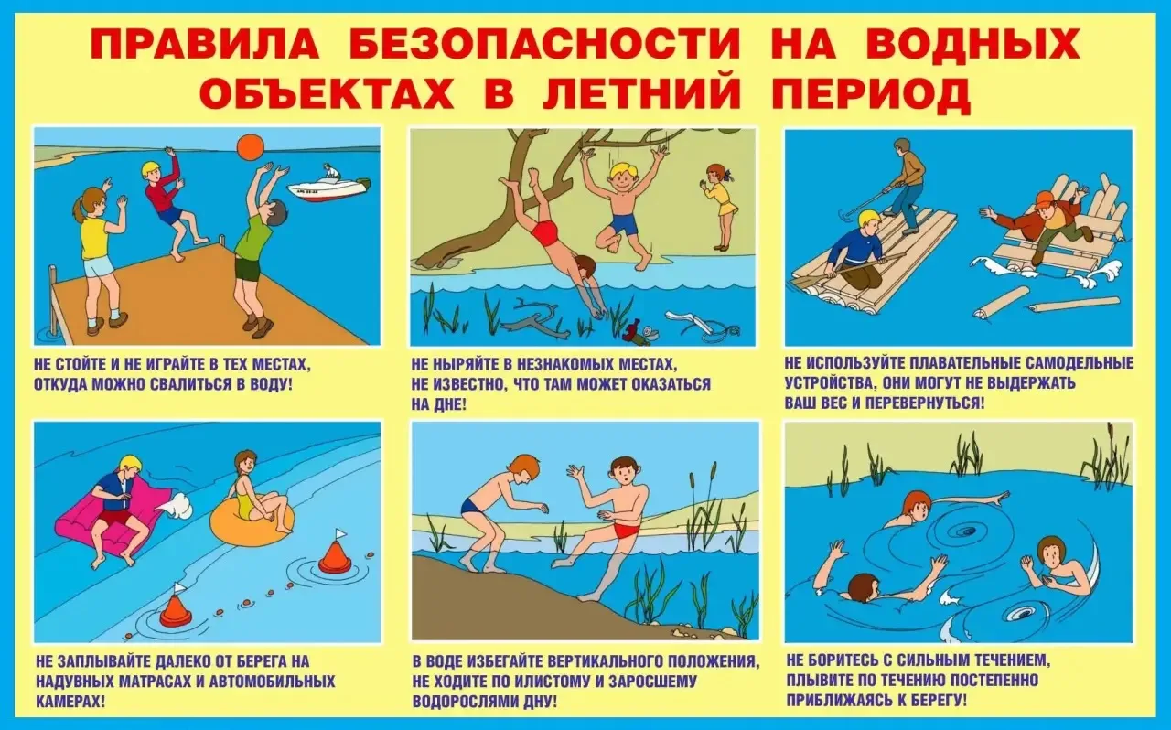 БЕЗОПАСНОСТЬ НА ВОДОЁМАХ В ЛЕТНИЙ ПЕРИОД‼️
