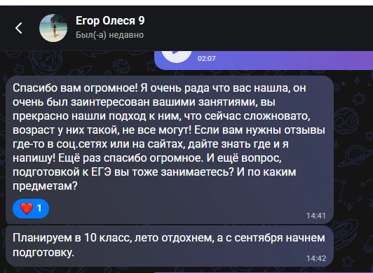 Виктор Александрович, наш основатель и действующий репетитор по информатике занимался с...