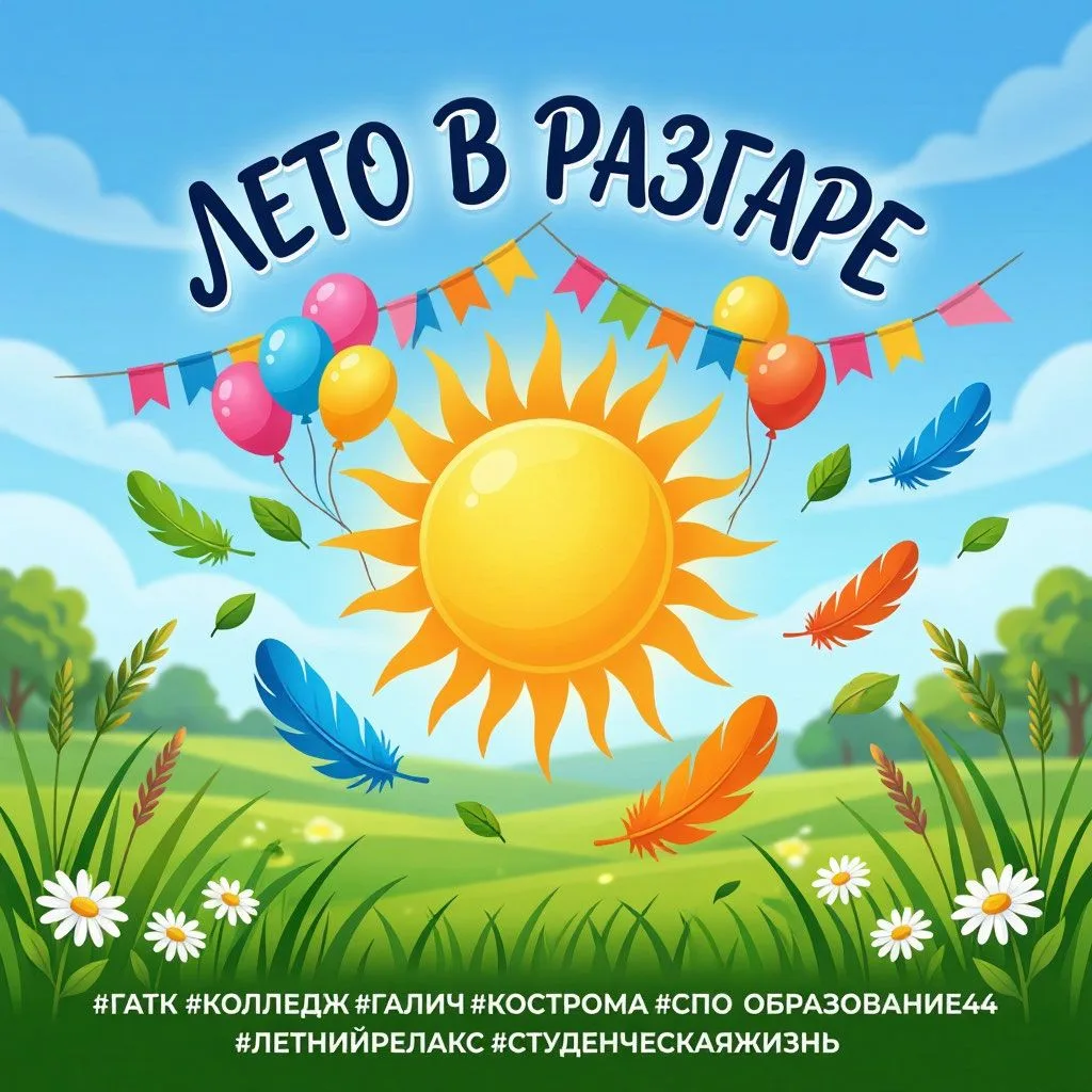☀️ Лето в разгаре! Солнце, тёплый ветер и... заслуженный отдых.
Мы желаем нашим студентам, преподава