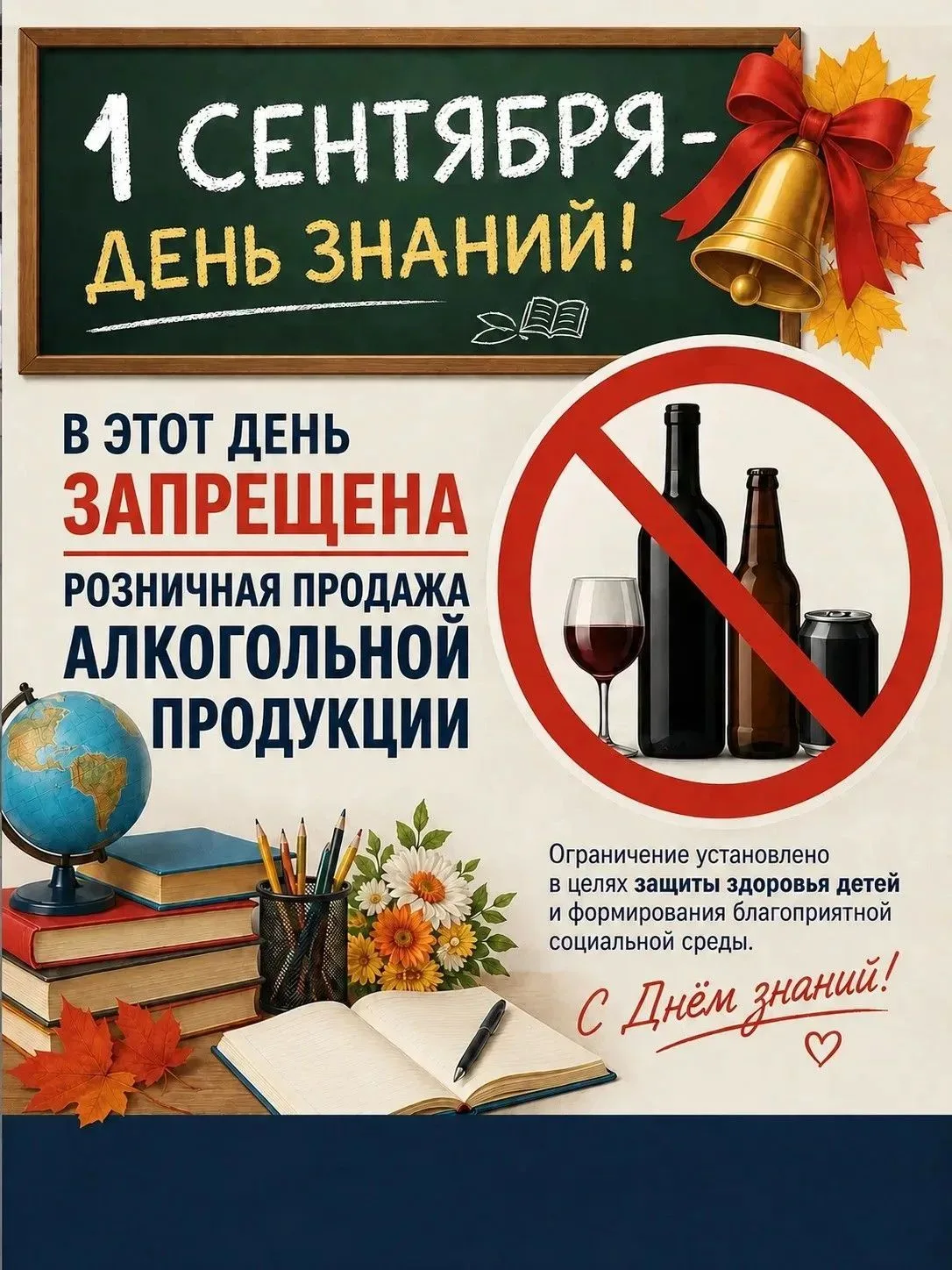 ❗Продажа алкогольной продукции в розницу запрещена в День знаний на территории Иркутско...