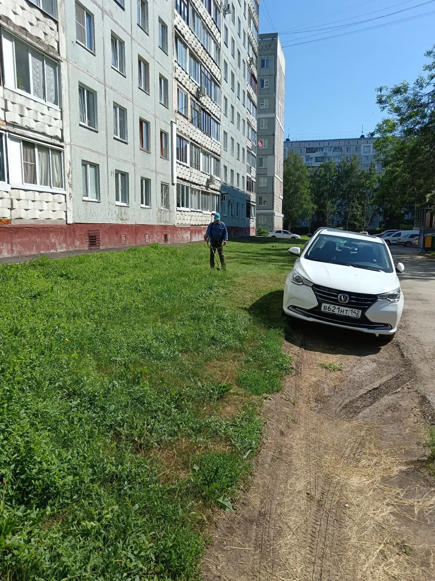 Покос территории дома пр.Ленинградский,47а.