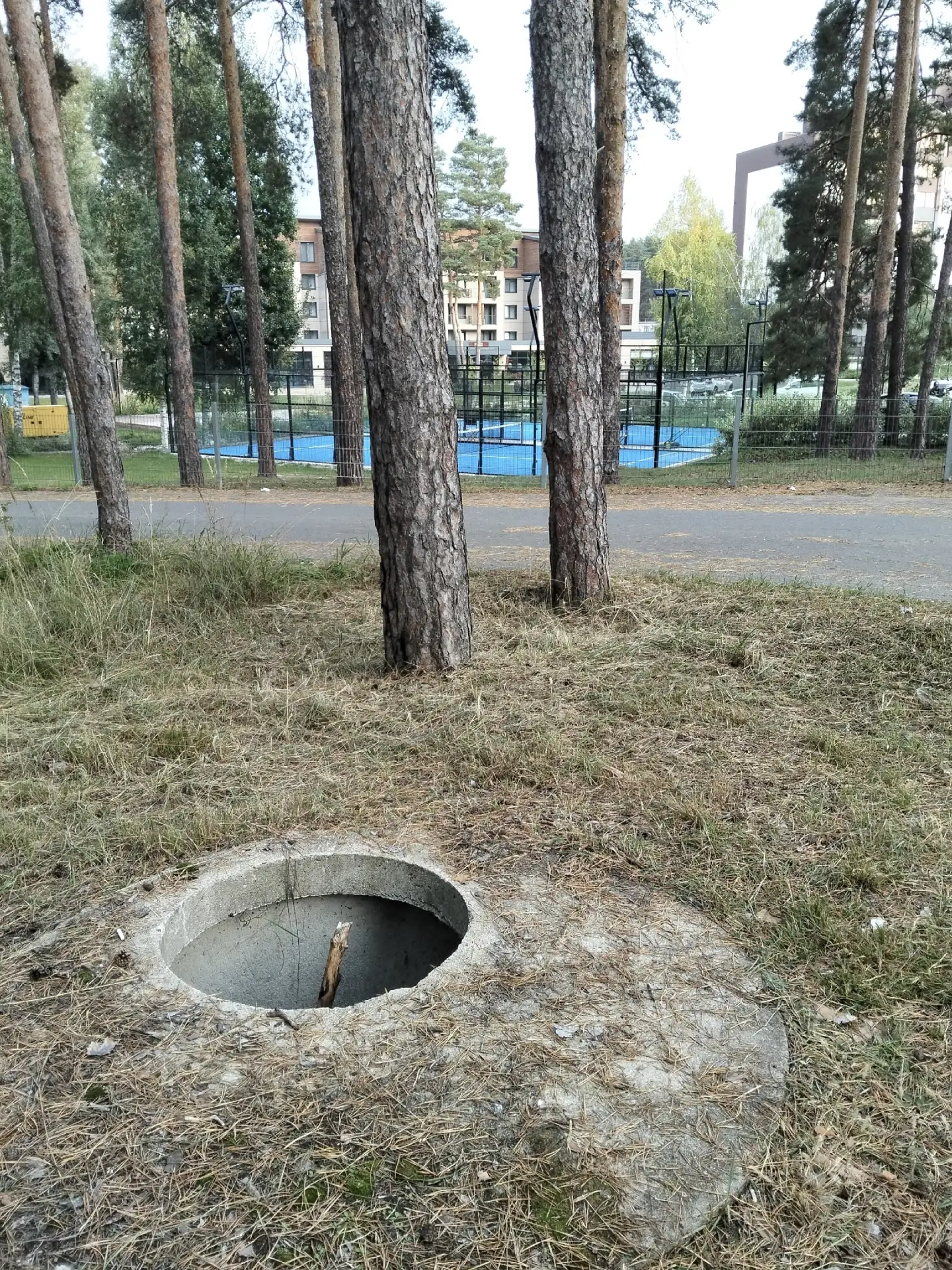 Напротив Плёса по ул Малиновского открыт люк и видимо давно, мусора в нём много