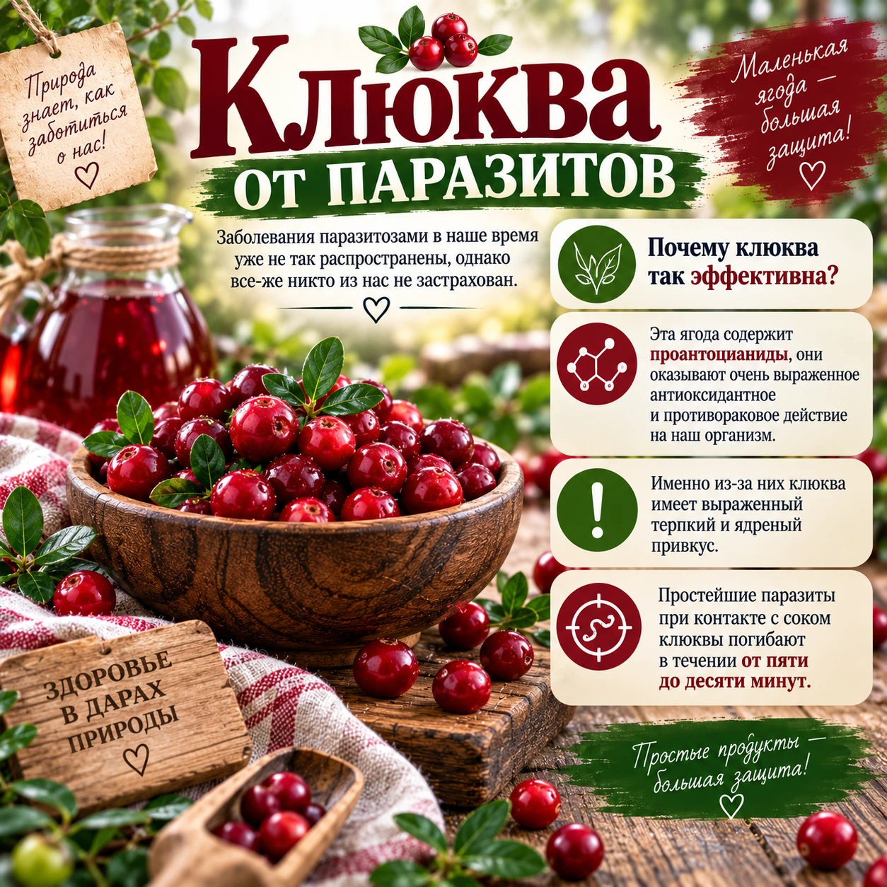 Клюква от паразитов.✍️