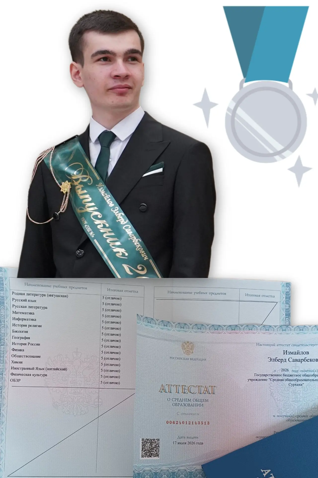Элберд, поздравляем тебя с окончанием школы на «отлично» и серебряной медалью! Мы знаем, как обидно 
