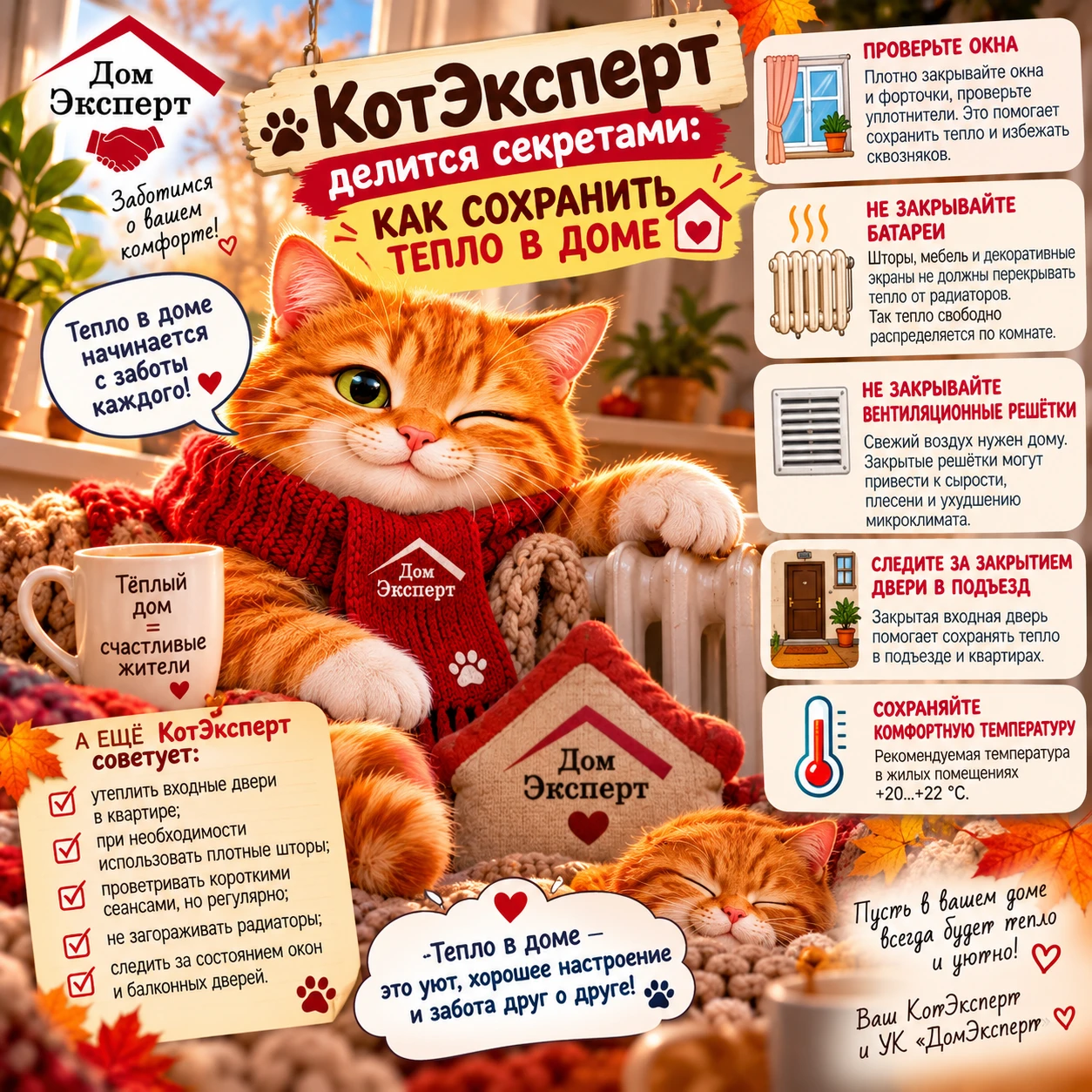 🐾 КотЭксперт знает толк в тепле! 😸🔥