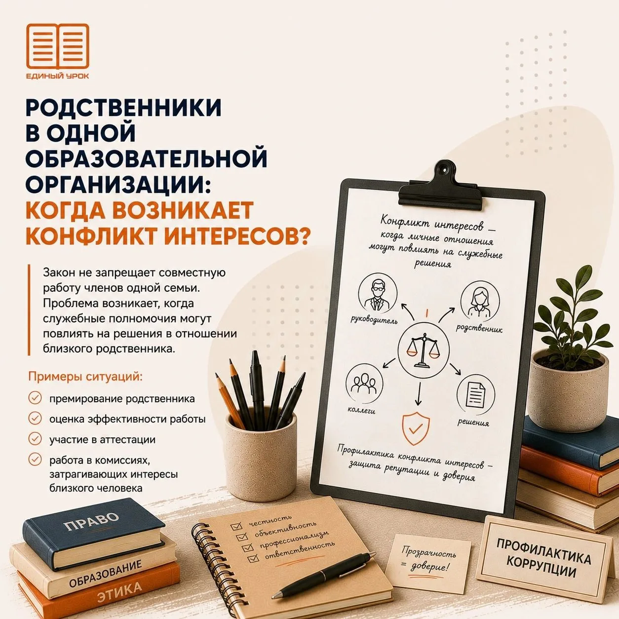 ⁉️ Родственники в одной образовательной организации: когда возникает конфликт интересов?