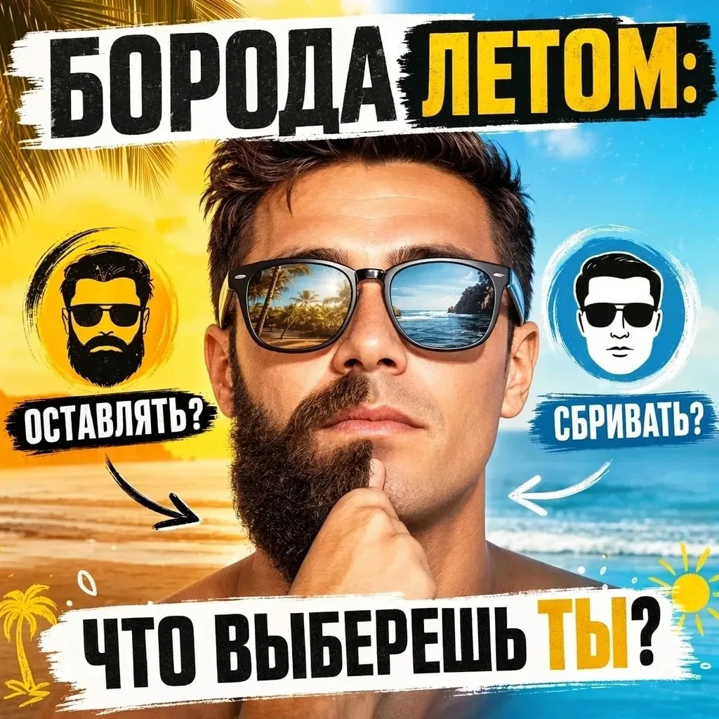 🧔 Борода летом: оставлять или всё-таки сбривать?