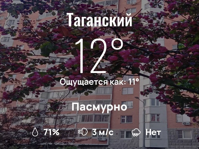 Что с погодой в Таганском?