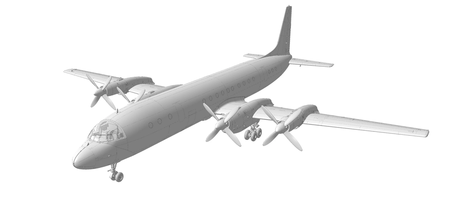 Компания «Звезда» показала 3D-рендеры модели турбовинтового пассажирского самолёта Ил-1...