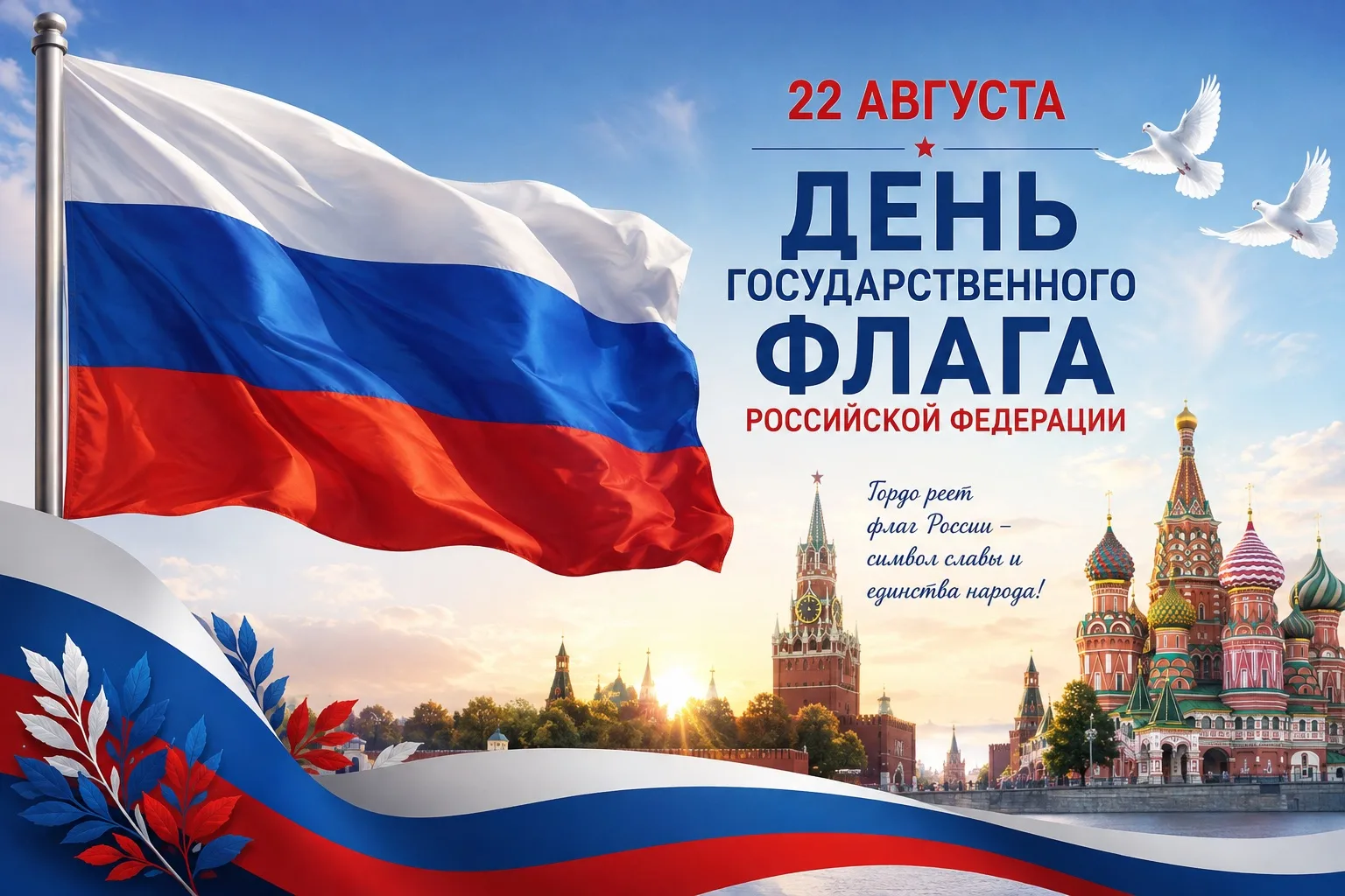 🇷🇺 22 августа — День Государственного флага Российской Федерации. Этот праздник объед...