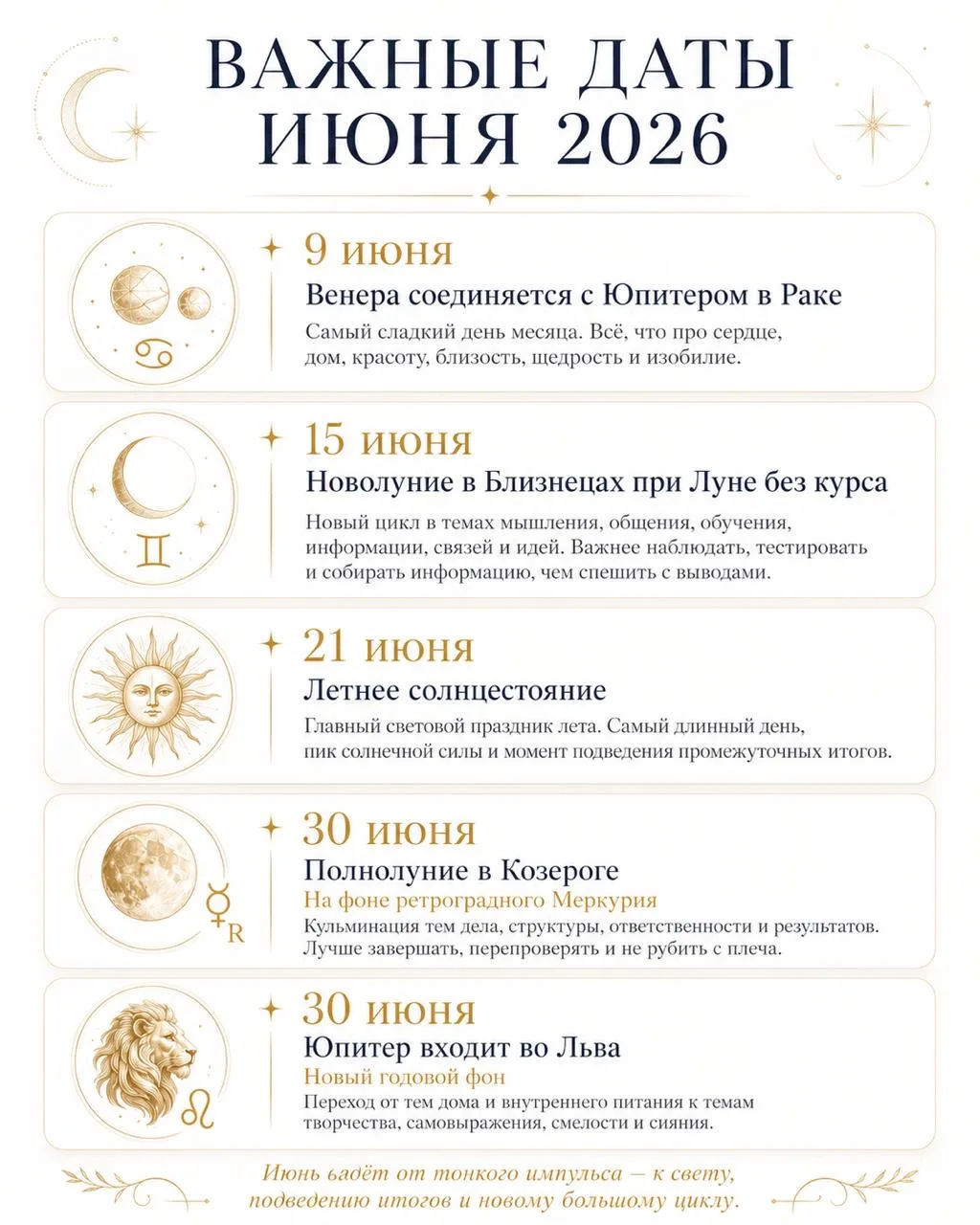Ключевые даты июня-2026