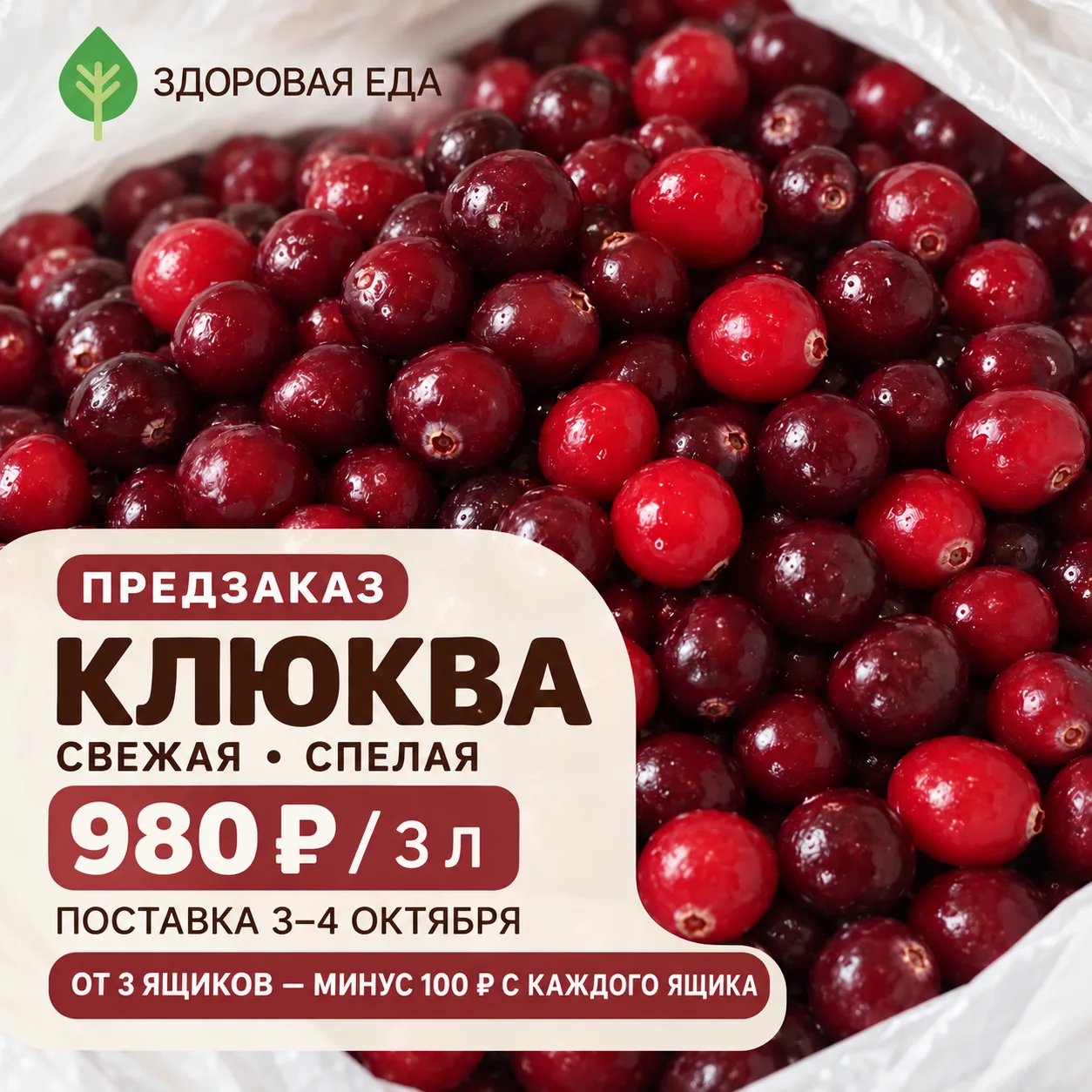 ✨ Открываем сбор и предзаказ на свежую клюкву!