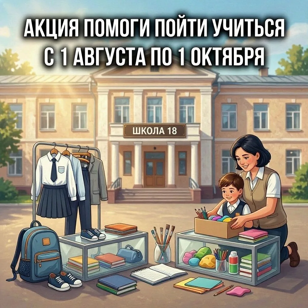 Добрый день! Напоминаем, что в рамках акции "Помоги пойти учиться" в школе организован ...