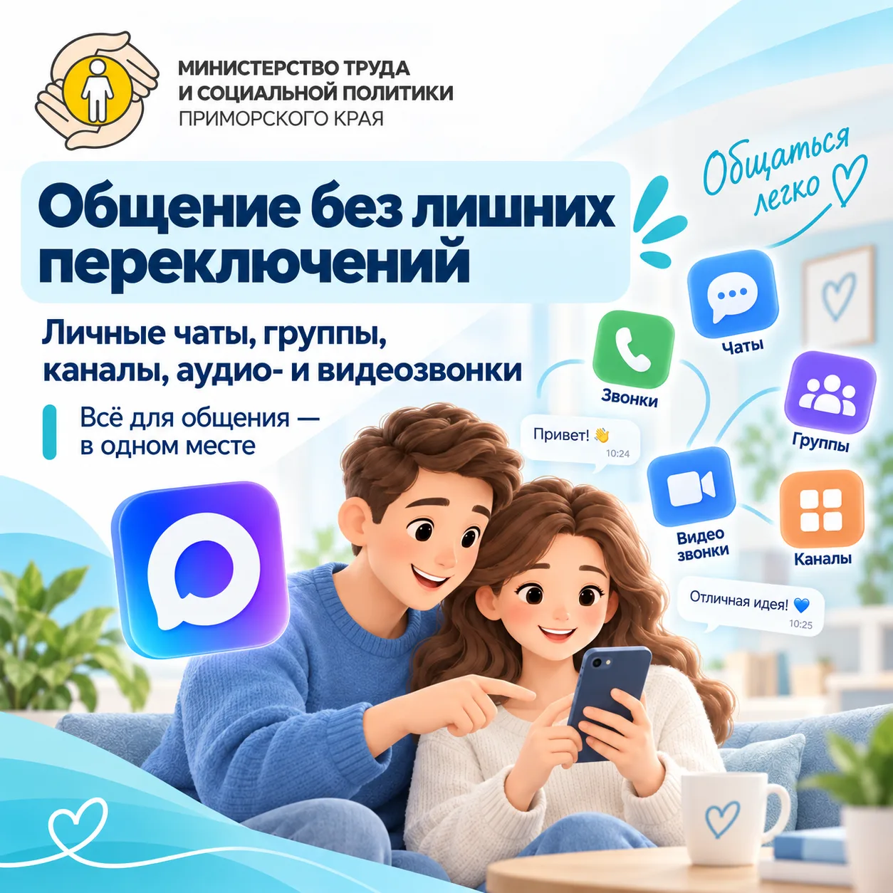 💬 Написать, позвонить или собрать всех в одном чате
