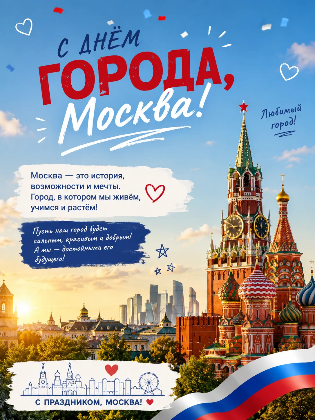 🏙️ С ДНЁМ ГОРОДА, МОСКВА! ❤️