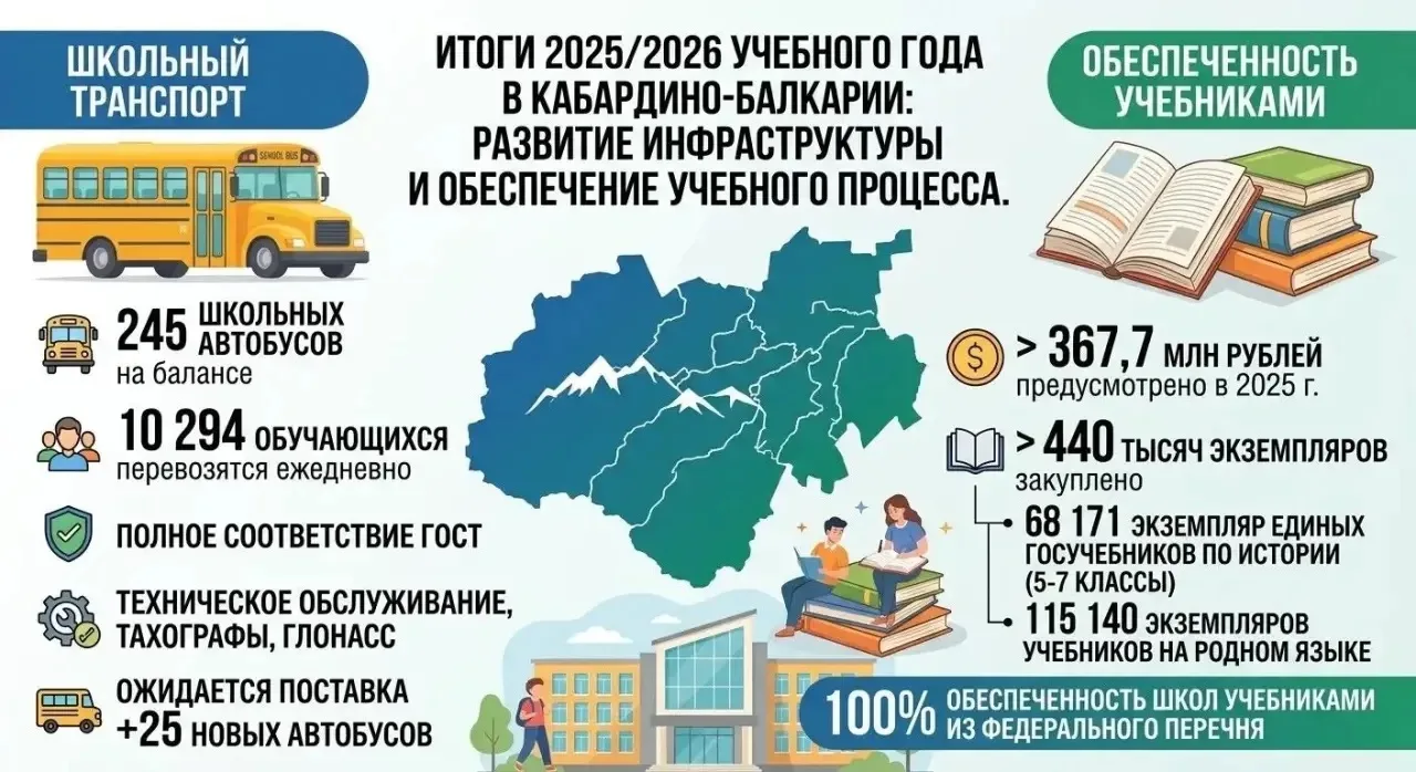 Итоги 2025/2026 учебного года в Кабардино-Балкарии: развитие инфраструктуры и обеспечен...