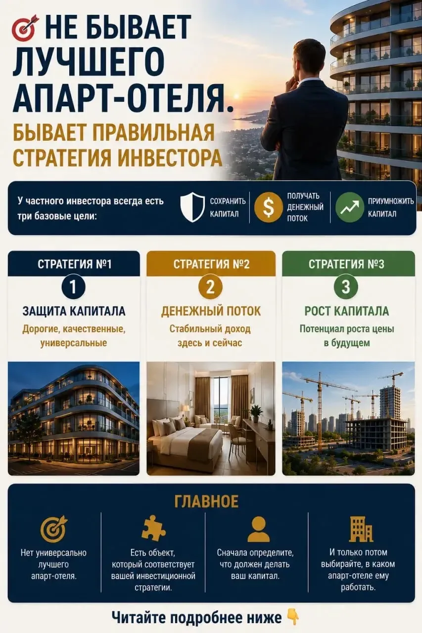 🎯 Не бывает лучшего апарт-отеля. Бывает правильная стратегия инвестора
