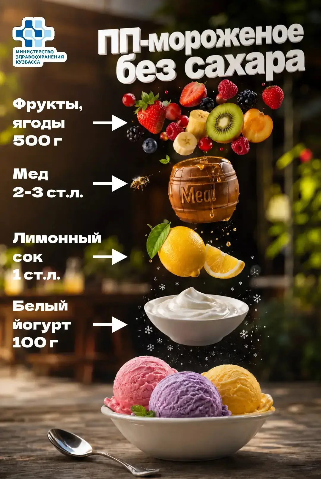 🍨 Во Всемирный день мороженого делимся рецептом полезного лакомства!