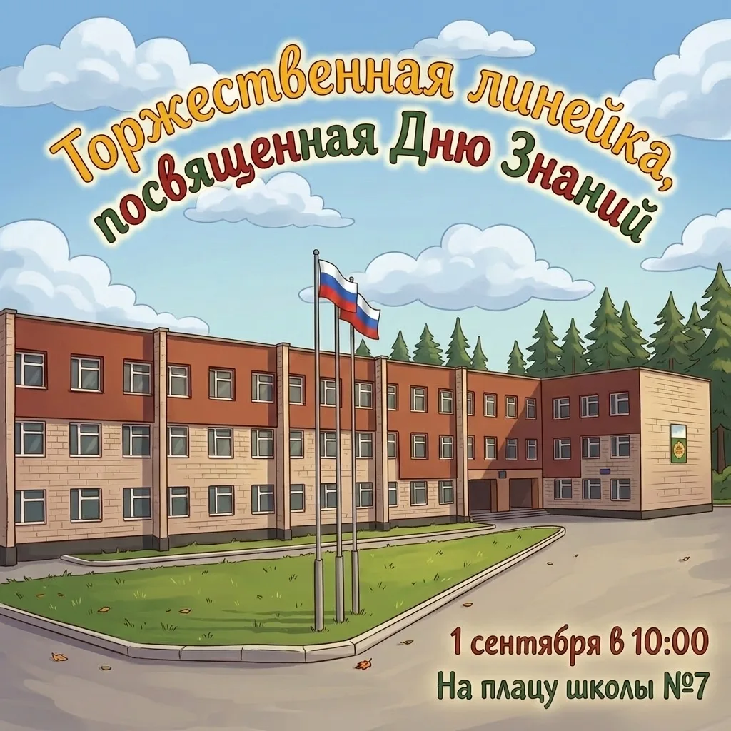 Торжественная линейка, посвященная Дню Знаний состоится 1 сентября на плацу школы