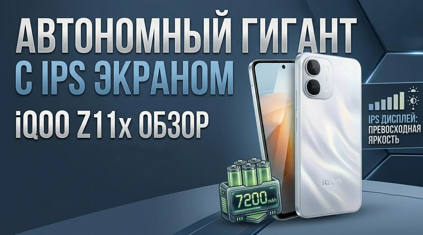 Вышел обзор IQOO Z11x - неплохой смартфон с шикарной автономностью и очень ярким IPS экраном. Телефо